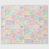 Papier Cadeau Pastel Floral Patchwork Picnic Pattern (3) (Plat)