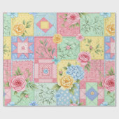 Papier Cadeau Pastel Floral Patchwork Picnic Pattern (9) (Plat)