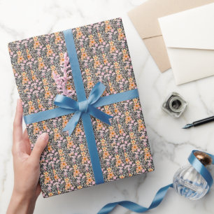 Papier Cadeau Pastel Floral patron C01 DGrey BG