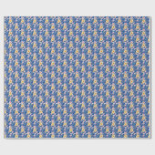 Papier Cadeau Pastel Floral patron C03.bw Bleu BG (Plat)