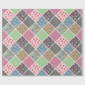 Papier Cadeau Pastel Floral Quilt Carré (Plat)