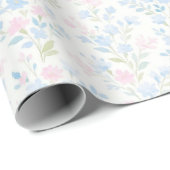 Papier Cadeau Pastel Floral Wrapping Paper (Coin rond)