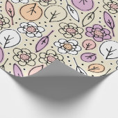 Papier Cadeau Pastel Florals & Feuilles (Coin)