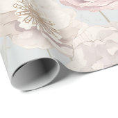 Papier Cadeau Pastel Flower & Butterfly matte  Wrapping Paper (Coin rond)