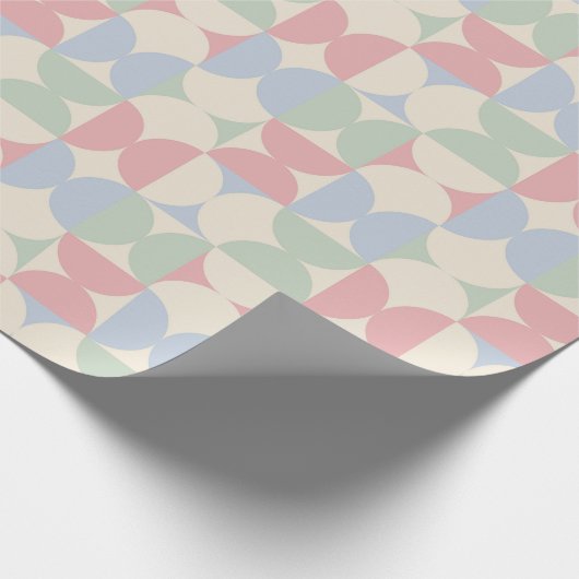 Papier Cadeau Pastel Geometric Retro Circle Pattern  (Coin)