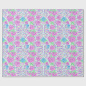 Papier Cadeau Pastel Goth Floral Rose & Rib Cage Squelette (Plat)