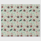 Papier Cadeau Pastel Green Noël Paix et Amour Yarn Kitties (Plat)
