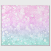 Papier Cadeau Pastel Green & Pink Glam Bokeh Parties scintillant (Plat)