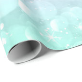 Papier Cadeau Pastel Green & Pink Glam Bokeh Parties scintillant (Coin rond)