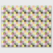 Papier Cadeau Pastel Heart Checkerboard avec Photos Valentine (Plat)