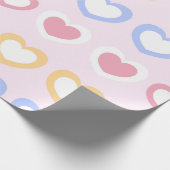 Papier Cadeau Pastel Heart Pattern Wrapping Paper (Coin)