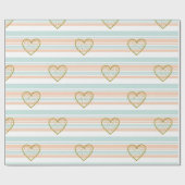 Papier Cadeau Pastel Heart Stripes Glitter Style Pattern (16) (Plat)