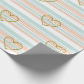 Papier Cadeau Pastel Heart Stripes Glitter Style Pattern (16) (Coin)