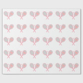 Papier Cadeau Pastel Heart Tennis Lecteur Racquettes Ball Design (Plat)