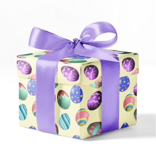 Papier Cadeau Pastel Jaune Oeuf de Pâques Fête de Pâques Chasse 
