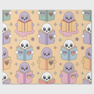 Papier Cadeau Pastel Lecture Retro Ghosts Kawaii Lover Livre