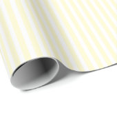 Papier Cadeau Pastel Lemon Yellow and White Stripes Pale Yellow (Coin rond)