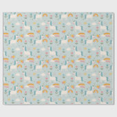 Papier Cadeau Pastel mignon Rainbow Unicorn Motif (Plat)