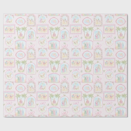 Papier Cadeau Pastel Nativity Scenes (Plat)