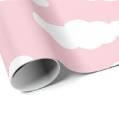 Papier Cadeau Pastel Nuages Asthétique Blanc Et Rose Art (Coin rond)