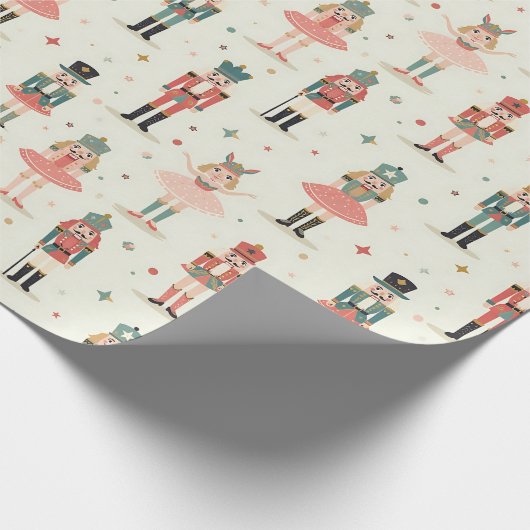 Papier Cadeau Pastel Nutcrackers and Ballerinas (Coin)