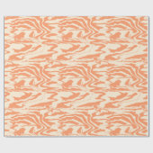 Papier Cadeau Pastel Orange et Crème Tiger Stripes (Plat)