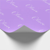 Papier Cadeau Pastel personnalisé Purple Nom Script (Coin)