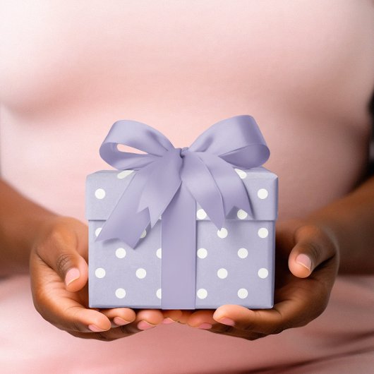 Papier Cadeau Pastel Pervenche et Petit Point Blanc