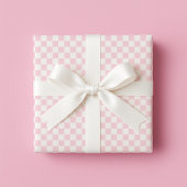 Papier Cadeau Pastel Pink Checkered Wrapping Paper