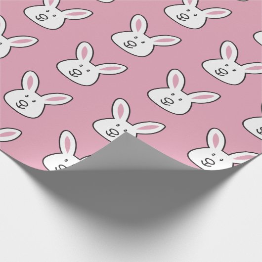 Papier Cadeau Pastel Pink Cute Bunny Motif (Coin)