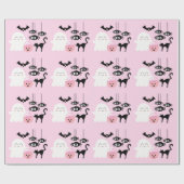 Papier Cadeau Pastel Pink Cute Ghost et Araignées Halloween (Plat)