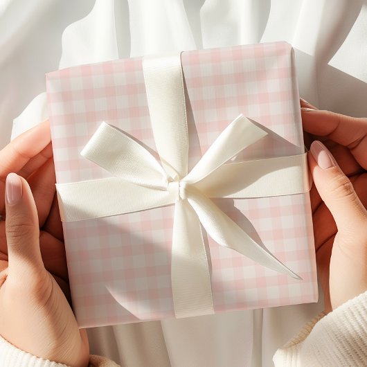 Papier Cadeau Pastel Pink En vichy