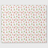 Papier Cadeau Pastel Pink & Green Arbres de Noël Simple Vacances (Plat)