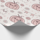 Papier Cadeau Pastel Pink Halloween Motif sans couture (2) (Coin)