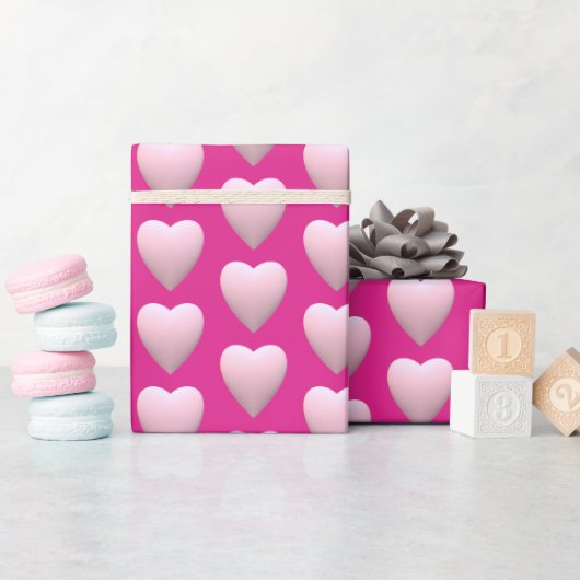 Papier Cadeau Pastel Pink Hearts Love (Baby Shower)