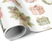 Papier Cadeau Pastel Pink Nutcracker Christmas Wrapping Paper (Coin rond)