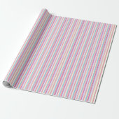 Papier Cadeau Pastel Pink Pinstriped Stripes (Déroulé)