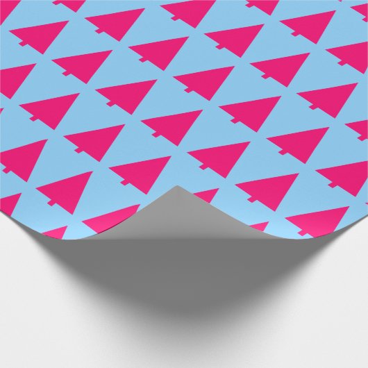 Papier Cadeau Pastel Pink sapin clair bleu clair (Coin)
