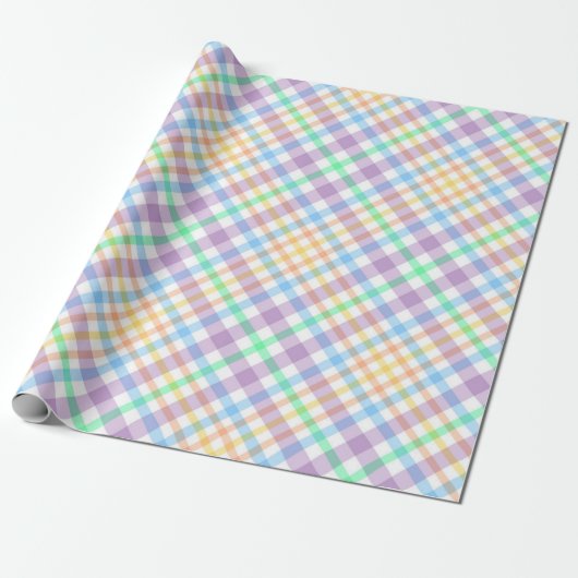 Papier Cadeau Pastel Plaid (Déroulé)