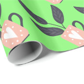 Papier Cadeau Pastel plante moderne simple (Coin rond)