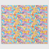 Papier Cadeau Pastel Plastic Fluid Abstrait (Plat)