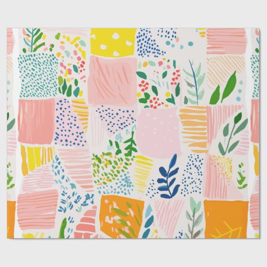 Papier Cadeau Pastel Preppy Patchwork (Plat)