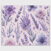 Papier Cadeau Pastel Purple Fleur de lavande esthétique (Plat)