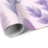 Papier Cadeau Pastel Purple Fleur de lavande esthétique (Coin rond)