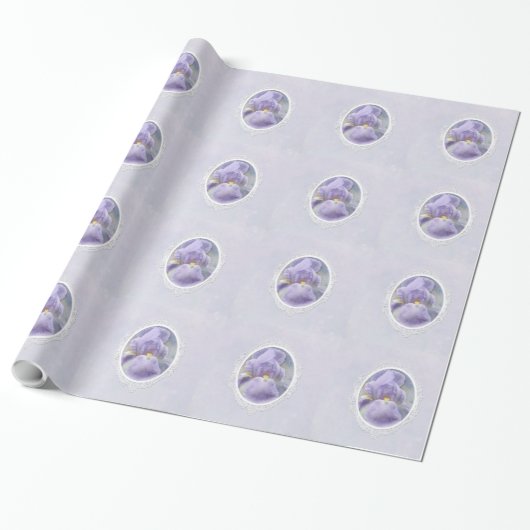 Papier Cadeau Pastel Purple Iris Papier d'enveloppement de la fê (Déroulé)