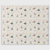 Papier Cadeau Pastel Rabbits Pattern | Easter Wrapping Paper (Plat)