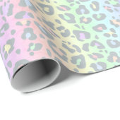 Papier Cadeau Pastel Rainbow Empreinte de léopard (Coin rond)