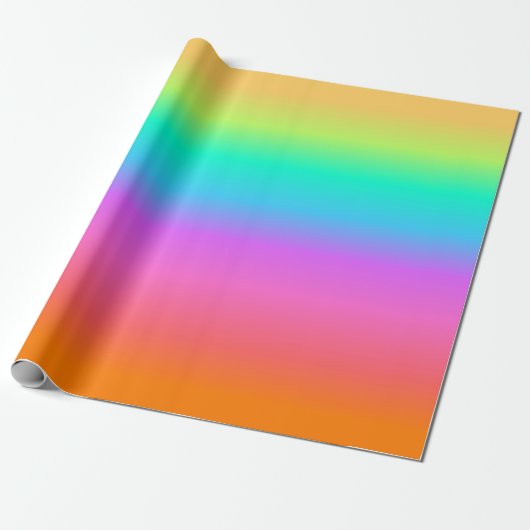 Papier Cadeau Pastel Rainbow Gradient (Déroulé)