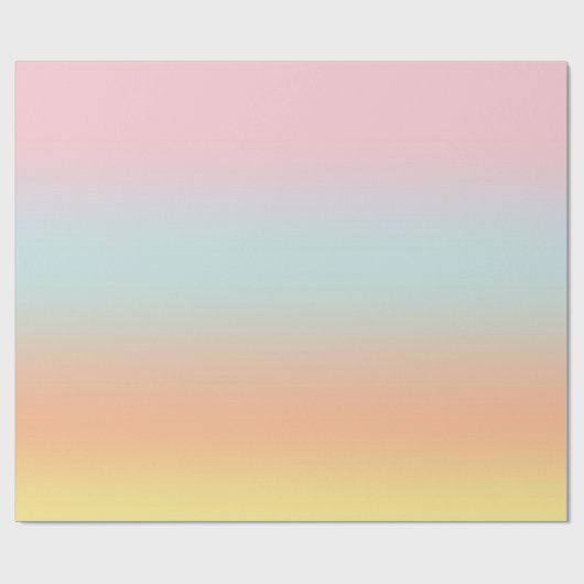 Papier Cadeau Pastel Rainbow Gradient Ombre Esthétique (Plat)