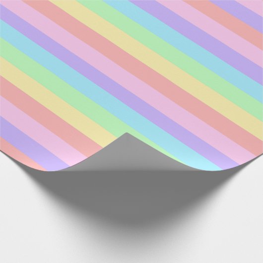 Papier Cadeau Pastel Rainbow Stripes Fairy Kei Anniversaire (Coin)